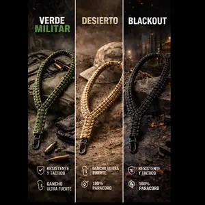 Badge Lanyard - Verde Militar, Desierto, Blackout - 100% Paracord, Ultra Strong, Tactical Design