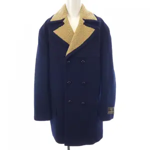 Pre-owned GUCCI Wool Small Leather Goods Peacoat Coat