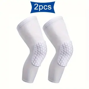 2 Pack Breathable Compression Knee Pads, Long Leg Sleeves for Basketball Football Volleyball Cycling, Elastic Anti-Slip Sports Knee Support, Sports Knee Brace