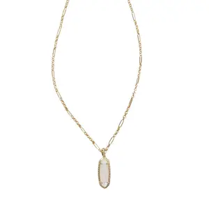 Kendra Scott Eva 14K Gold Over Brass Long Pendant Necklace - Mother of Pearl