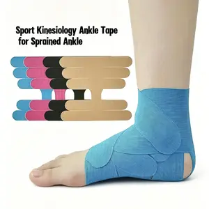 Pre-Cut Kinesiology Ankle Tape 10PCS, Breathable Waterproof Athletic Tape for Ankle Sprain, Basketball Tennis Running Sports Injury Recovery