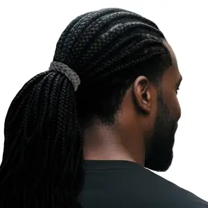 Men's Hair Ties Jumbo Size 2-Pack Gray Super Stretchy for Locs and Braided Hair Soft & Strong Made in the USA