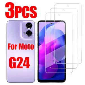 3-piece set Motorola Moto G24 4G Tempered Glass Screen Protector, Compatible with Moto G24 Tempered Glass Protective Film