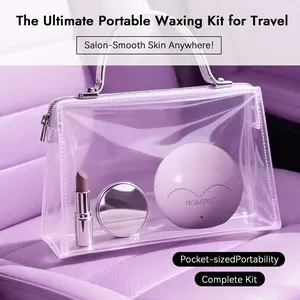 ROSEPIL Mini Nose & Face Wax Kit for Men & Women | Painless Facial Hair Removal with USB Portable Warmer | Choose Purple or Yellow Nose Waxing Kit Waxing Supplies