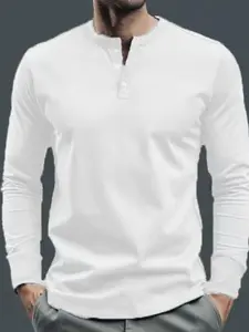Men's Fashionable Long Sleeve Henley Shirt, Casual & Outdoor Wear, Multiple Colors Available, Essential Wardrobe Staple for Daily