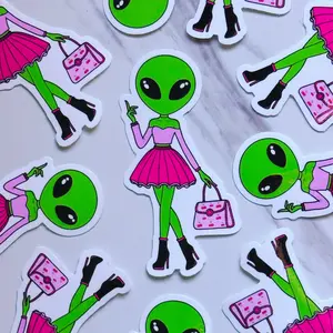 Alien Bae Vinyl Sticker from Covered by Colors Outer Space Coloring Book Scrapbooking Stationery Waterproof Weatherproof