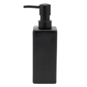 Unique Bargains Classic Square Soap Pump Dispenser for Laundry Rooms Hotels 350ml Black 1 Pc