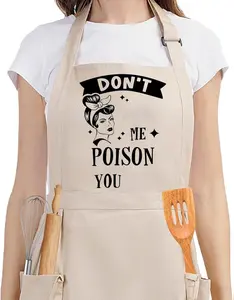 Boyfriend or Girlfriend Funny Cooking Aprons for Women w/Pockets, Sarcastic Womens Aprons for Kitchen Cooking Humor - Fun Christmas, Birthday, Cute Baking Gifts for Mom Wife Baker Chef Retro Housewife Her