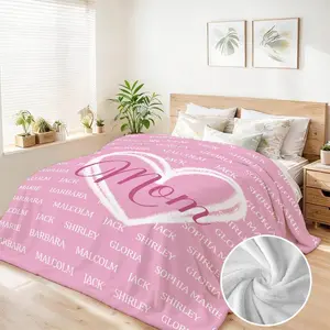 90"x108" Custom Flannel Blanket - Personalized Name & Message Throw, All Season Bed Warmer Blanket, Soft Fleece Sofa Decor, Mom Mothers Day/Birthday Gift for Stepmom/Mother-in-Law, Custom Blanket, Personalized Blankets