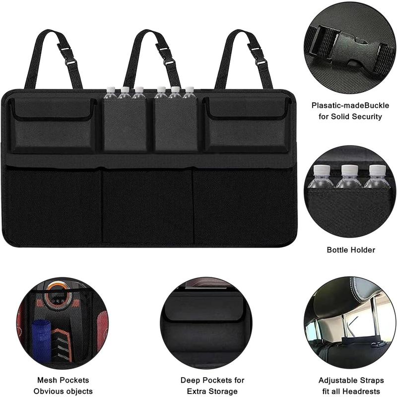 Povtii Trunk Hanging Storage Bag – 7-Pocket Car Backseat Organizer For SUV, Truck & Van (Gray) - View #7