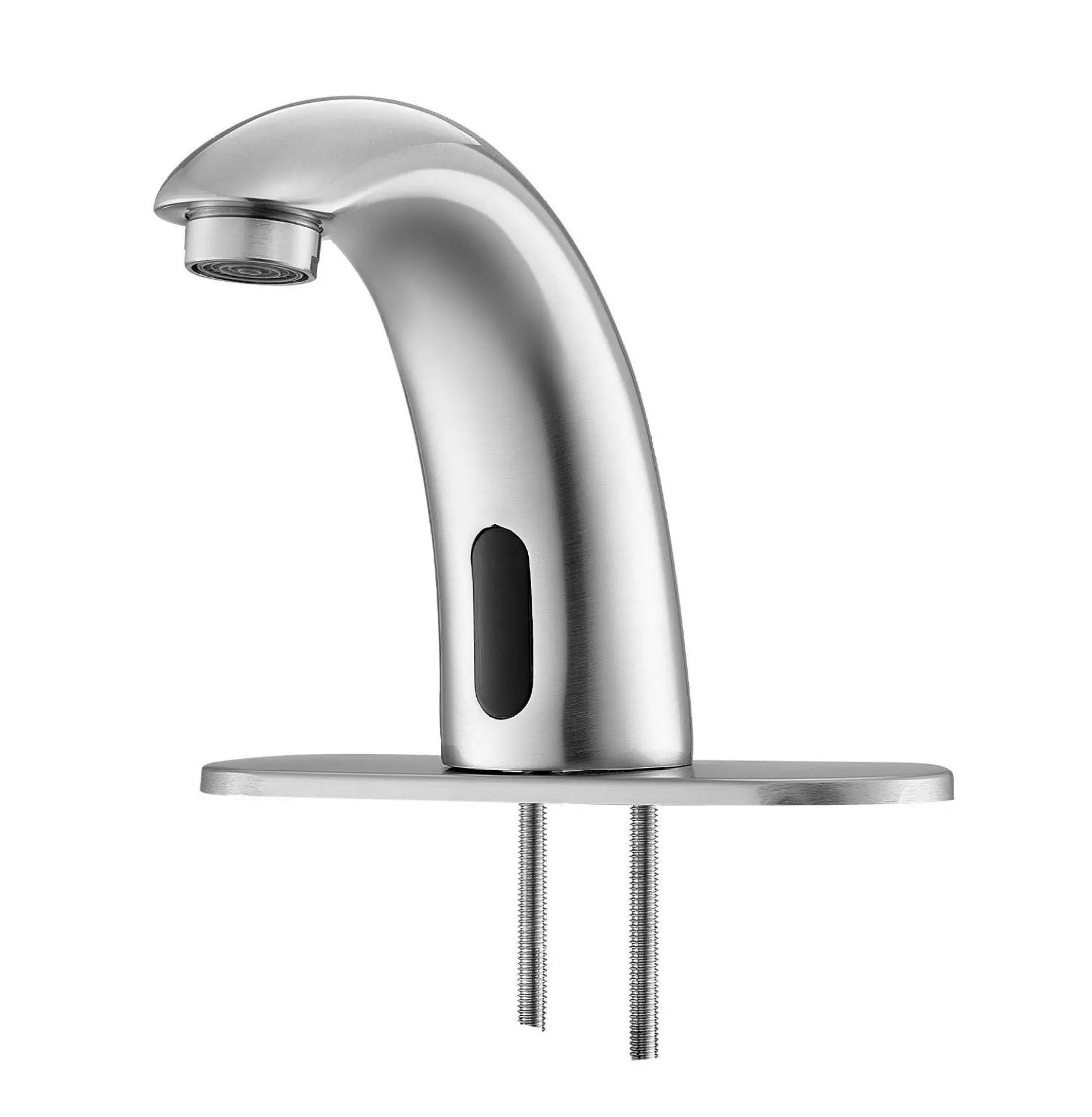 Touchless Faucet, Automatic Sensor Bathroom Faucet with Cover Plate, Brushed Nickel, Battery Operated, Adjustable Temp, for 9/16" Pipe Lavatory Default