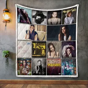 Hailee Steinfeld Album Retro Fleece Sherpa Blanket, Gift For Fans, Birthday Gift Idea, Velveteen Plush Blanket, Halloween Christmas Gift, Bedroom Home Decor