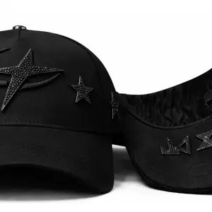 Barbas Hats x CT Galaxy total Black Snapback – Premium Streetwear Baseball Cap Featuring Luxury 3D Star-and-Moon Embroidery and an Adjustable Unisex Fit for Men, Women, and Teens Seeking a Bold Cosmic-Inspired Urban Fashion Hat