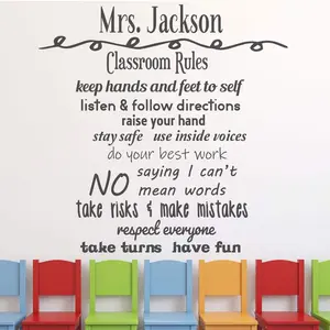 Classroom Rules with Personal Name Wall Decal