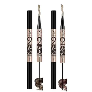 4-Point Microblading Eyebrow Pencil & Brow Dye Set, Ultra-Fine Tip, Waterproof, Sweatproof, 24H Long-Lasting, No-Smudge, 3D Curling Lash Lift Mascara, Volumizing Lengthening Eye Cosmetics for Beginners, Daily Use
