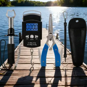 5Pcs Fishing Pliers, Fish Lip Gripper or Fish Scale Combo Saltwater Resistant Fishing Tools, Lanyard, Line Cutter Hook Remover ,Ice Fishing Gift Men - Home Improvement.