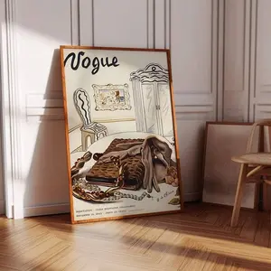 Retro Vogue Poster, Chic Fashion Magazine Cover Print, Vintage Aesthetic Wall Art for Bedroom, Dorm, or Apartment Decor