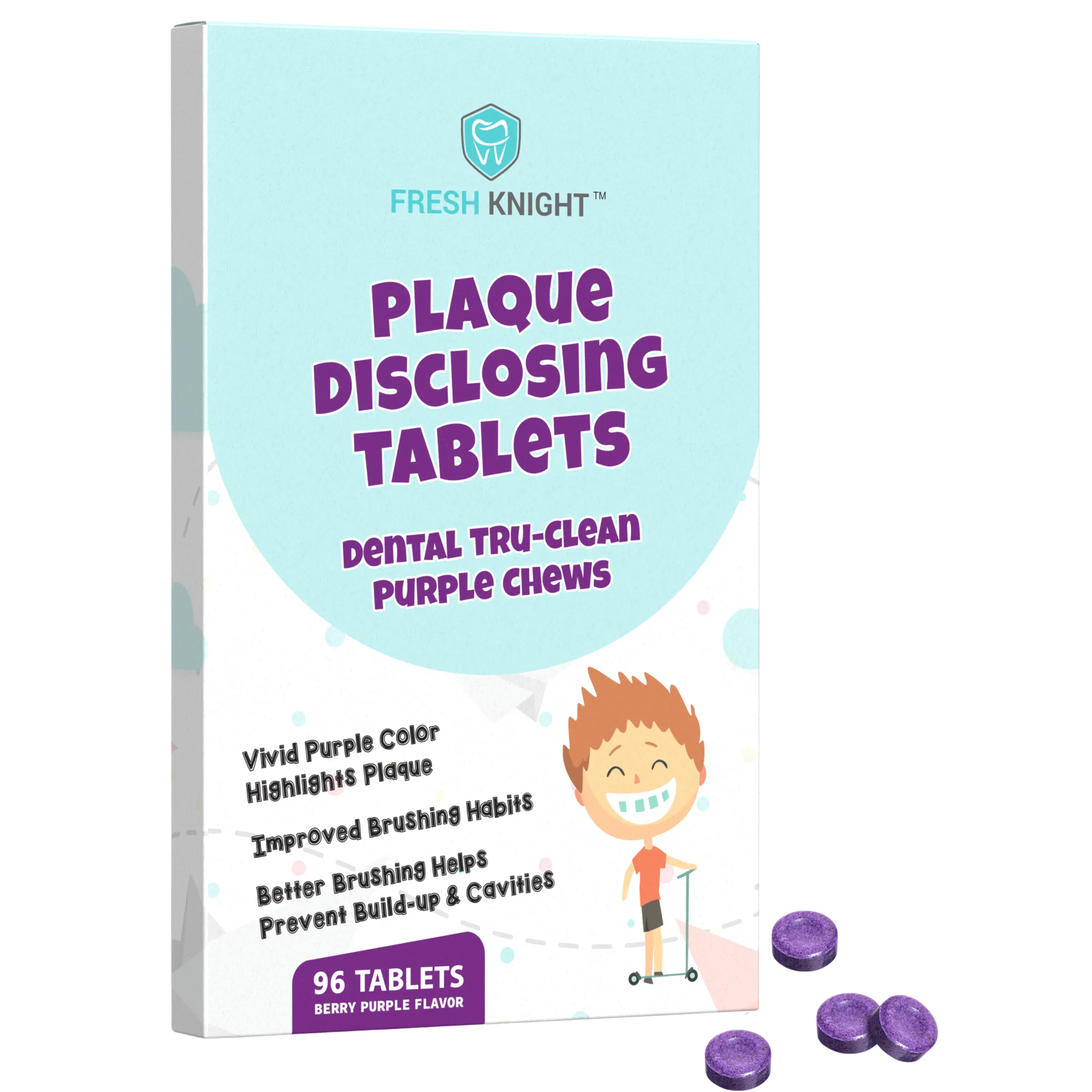 Teru Clean Tru-clean Purple Chews Plaque Disclosing Tablets 96 Pack - TikTok Shop