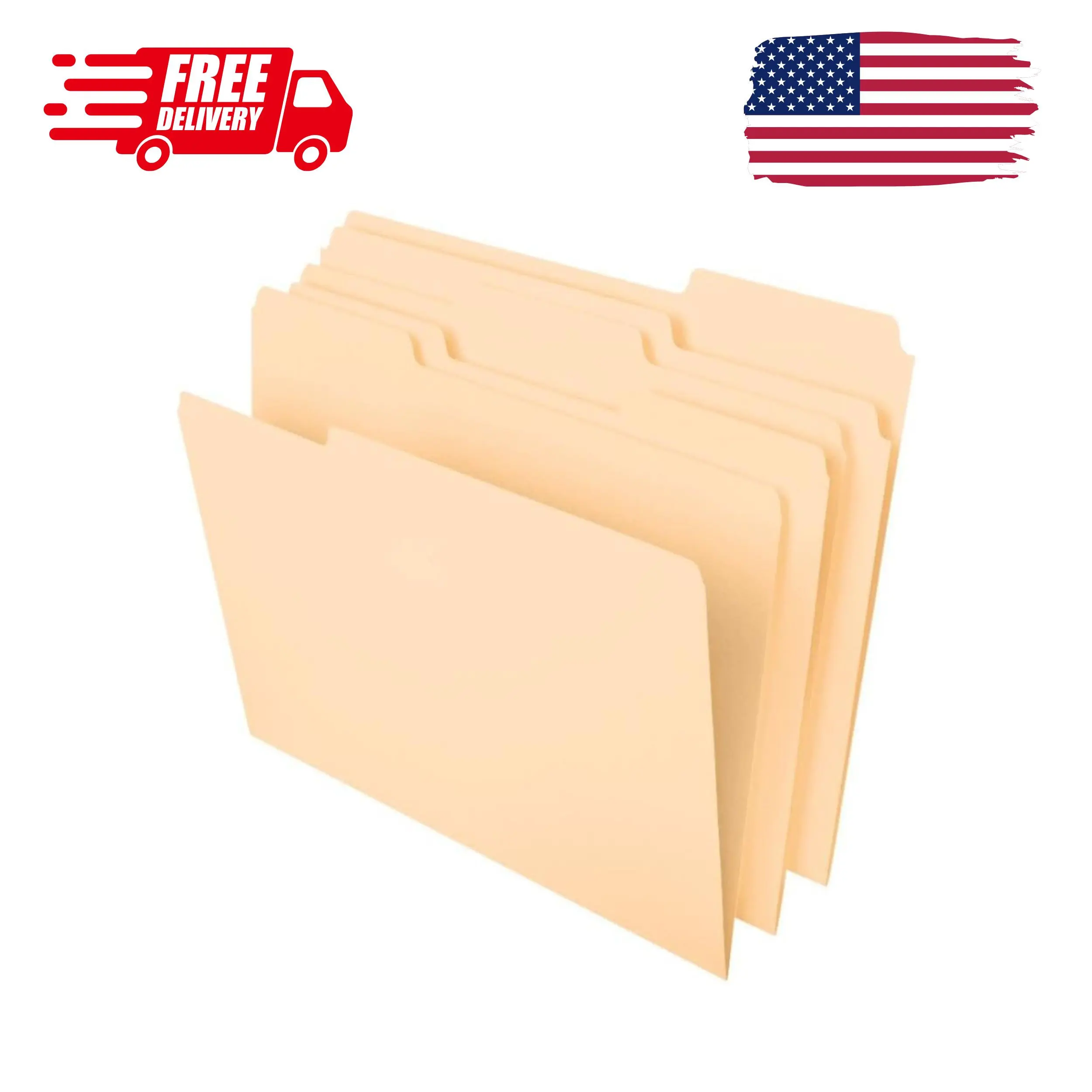 File Folders, 100 Pack, Durable Manila Folders, Letter Size (8.5" x 11")
