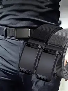 New Automatic Buckle Canvas Tactical Belt, Men's Adjustable Waist Strap for Workwear, Casual Outdoor & Military Training, Ideal for Various Scenarios