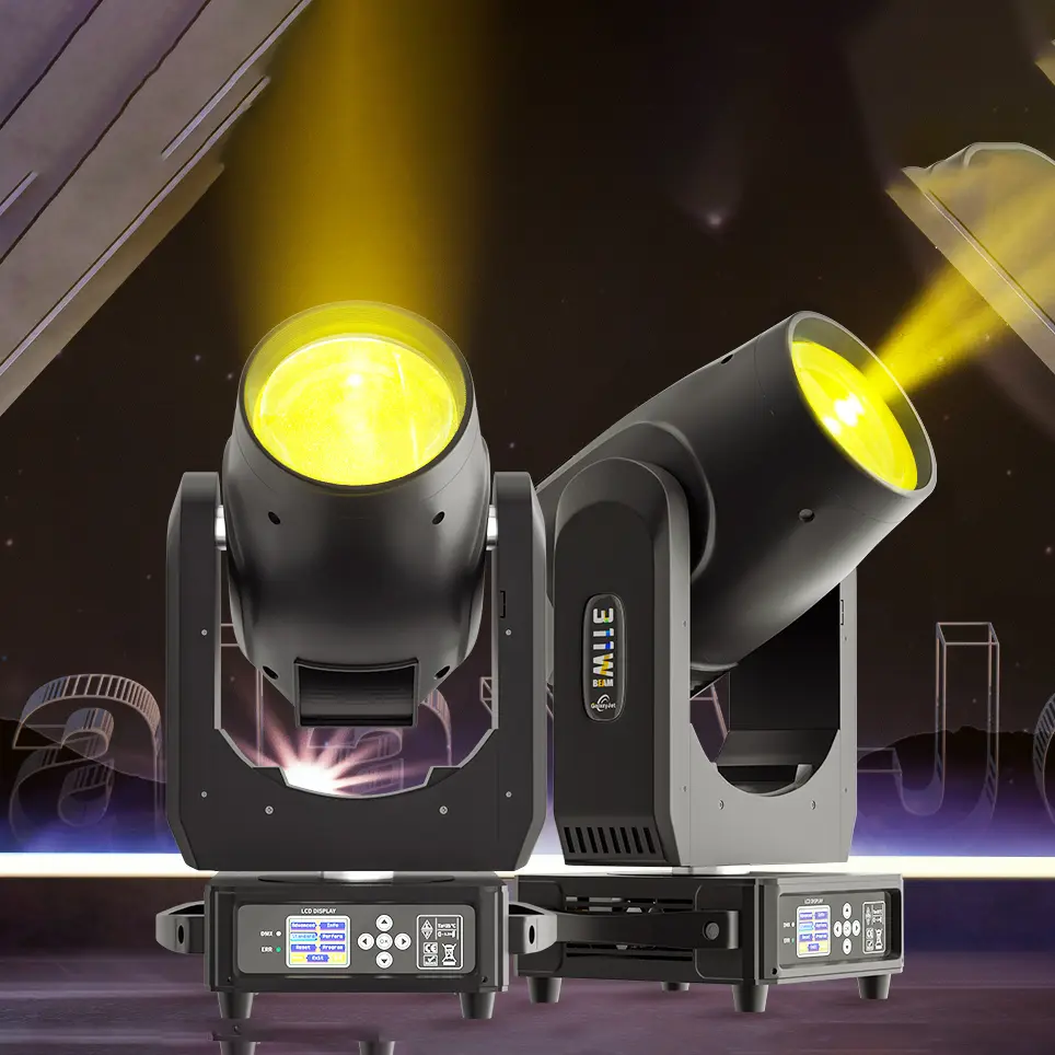 SHEHDS 311W Beam 14R Moving Head Stage Light - 7000K 13 Gobos 2 Prisms Linear Zoom Frost Rainbow Wheel DMX512 for Party Disco Concert & Entertaining