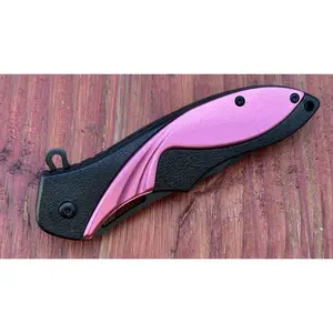Pink Pocket Knife Black Spring Assisted Folding Girly Pretty Stealth Full Size