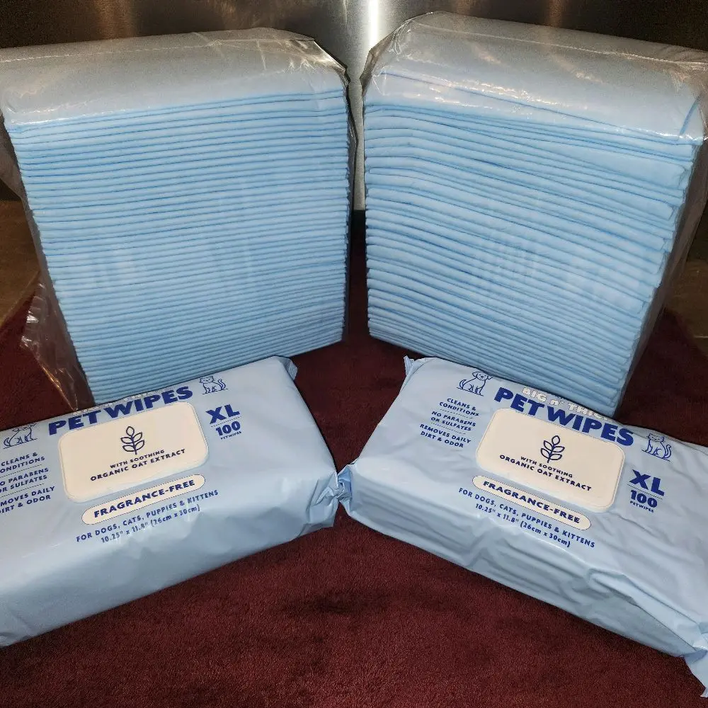 Pet Care Bundle: 200-Count Pet Wipes, 100-Count Dog Training Pads for Puppy Potty Training