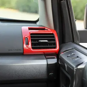For 2010-2023 Toyota 4Runner Center Console Side Air Vent Outlet Trim Car Interior Accessories, Abs Red Carbon fiber Matt Black design accessory decorative automotive color decoration