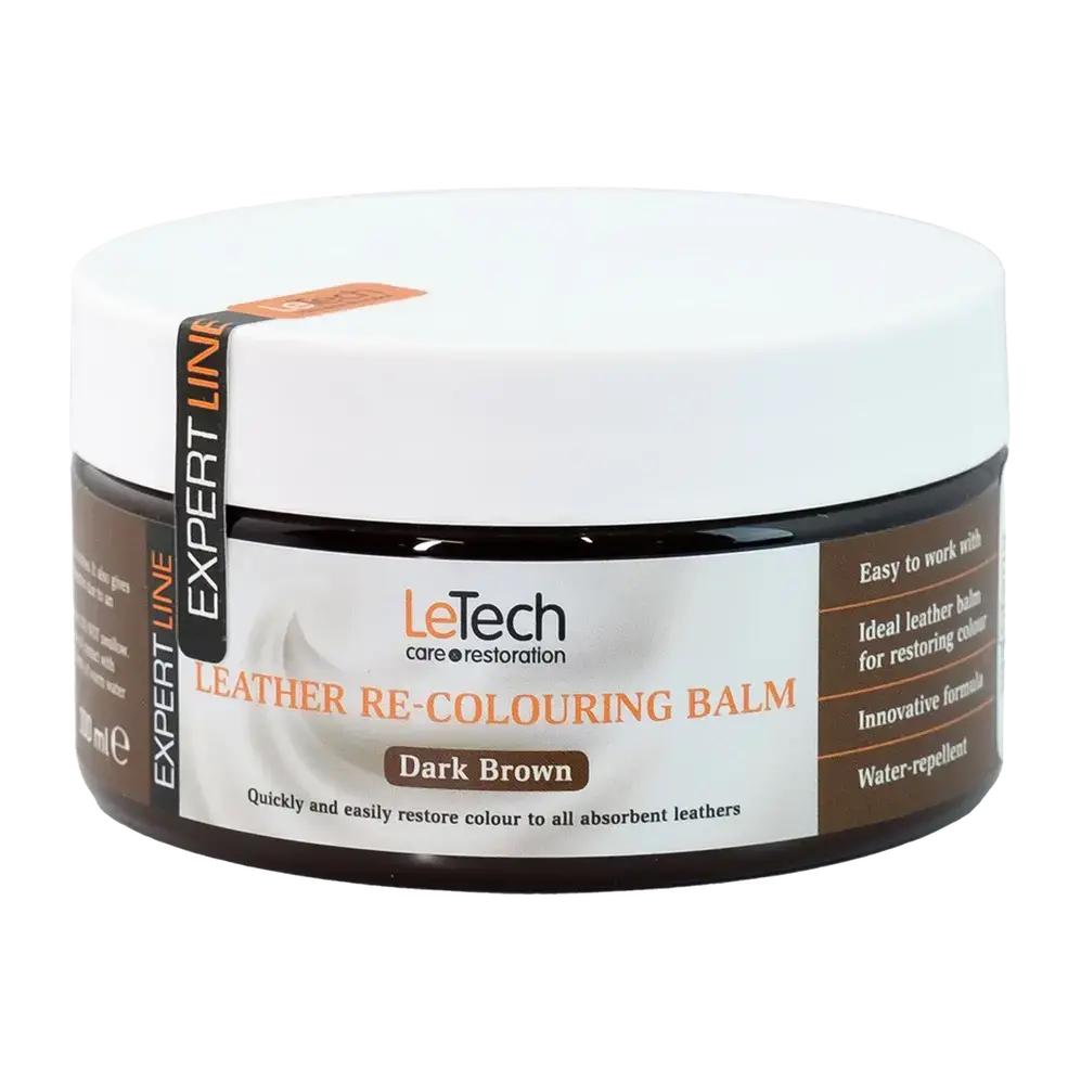 LeTech Leather Re-Colouring Balm – Color Restorer for Absorbent Leather (UV Fade, Scuffs & Worn Areas)