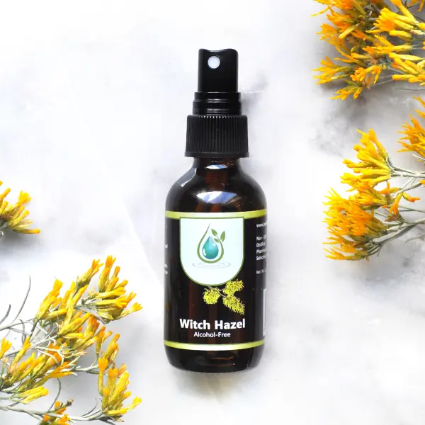 100% Pure Witch Hazel 2oz – Alcohol-Free Facial Toner with Spray Lid | Hamamelis virginiana Distillate