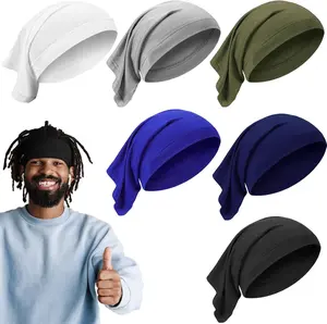 6 count Spandex Dreadlock Cap Dreadlock Tube Bands Unisex Men Women Elastic Hair Dreads  Wraps Headbands for Dreads Accessories, 6 Colors