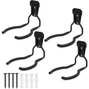Garden Power Tool Hanger - 4Pcs Steel String Trimmer Holder Wall Mount, Grass Trimmer Organizer, Weed Eater Rack Garage Storage Hook for Weed Wacker, Leaf Blower and Other Lawn Equipment
