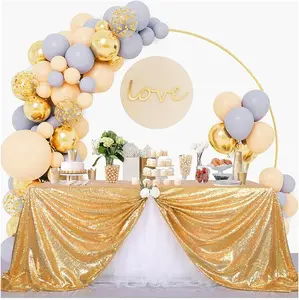 JYFLZQ Gold Sequin Tablecloth 90" x 132" Rectangular Sparkly Glitter Table Cover for Wedding Birthday Party Baby Bridal Shower Decor Ornaments