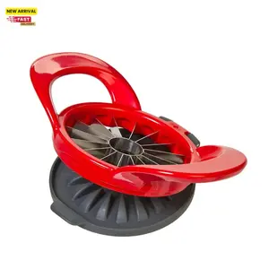 Dishwasher Safe 16-Slice Thin Apple Slicer and Corer with Attached Safety Cover Kitchen Utensils