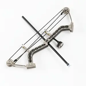 Compact 10.63 Inch Mini Bow Set, Dual Hand Use, Stainless Steel, Blue Accents, Sports Archery Bow, Includes 10 Arrows and Target