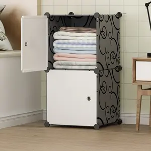 Large Capacity Portable Wardrobe, Home Plastic Storage Cabinet for Bedroom, Toy Shoe Clothes Organizer, Durable & Space-Saving Design