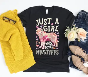 Just a Girl Who Loves Mastiffs Shirt / Mastiff Shirt / Mastiff Gifts / Mastiff Lover Gift / Mastiff Design / Flower Shirt / Tank Top Hoodie