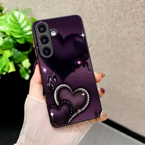 Phone case: Romantic Starlit Hearts and Butterflies semi transparent drop proof and scratch  case for  for Galaxy S25 Plus S24 Ultra S23 S22 S21 FE 5G Note 20 Ultra A54 A52 A35 A25 A16 A15 A14 A12 An excellent gift choice
