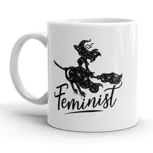 Feminist Witch Coffee Mug Funny Halloween Ceramic Cup - 11oz Funny Coffee Mugs Ceramic Printed Drinkware Cup