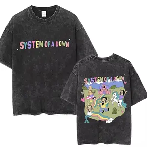 System of A Down Toxicity Album Graphic Washed T shirts Men Women Rock Oversized T Shirt Male Vintage Alternative Metal Tee