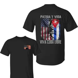 Patria y Vida 2 Sided T-Shirt, Viva Cuba Libre, Mens Womens Vintage Cuban T-Shirt, Make Cuba Great Again Tee, For Men, For Women