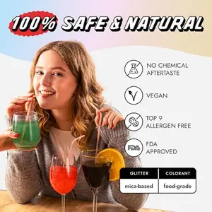 MONÉGASQUE Iridescent Edible Glitter for Drinks 10g – Halloween Edible Glitter for Cakes & Cocktails - Cocktail & Drink Shimmer Powder - Food Decorating Sprinkles, Cupcakes, & Cake Decorations Spray