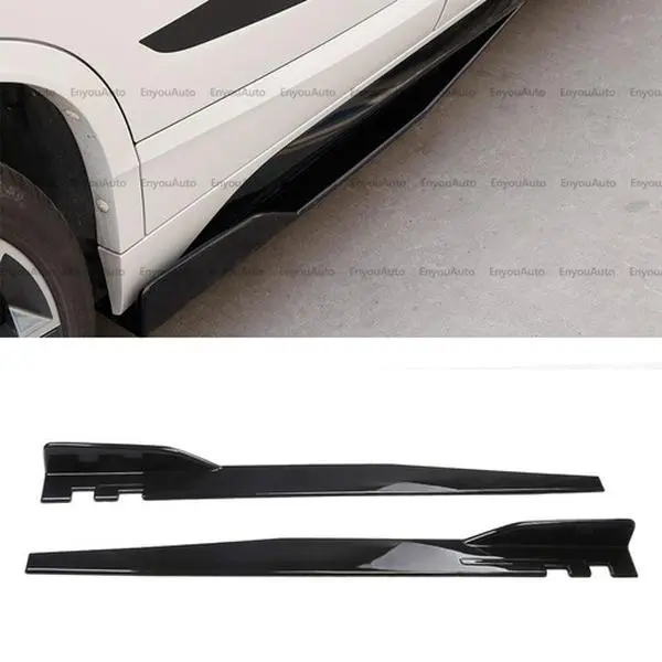 Automotive Gloss Black 46" Side Skirt Extension Rocker Panel Splitter, Compatible with Kia Forte