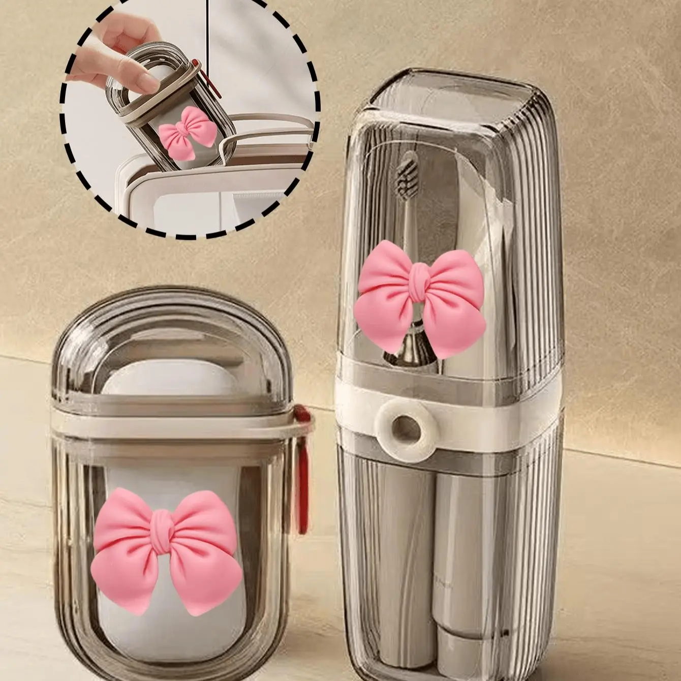 Toothbrush Soap Box Storage Holder, Home Mouthwash Toothbrush Cup, Bathroom Organizer, Modern Bath Accessories, Travel Essential, Standup Brush Holder, Toothbrush Holder With Cover, Toothbrush Holders For Bathrooms, Toothbrush Holder Organizers