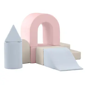 KIDKII Lux Play Set 8-Piece Foam Climbing & Motor Skill Play Kit, Pastel Mix