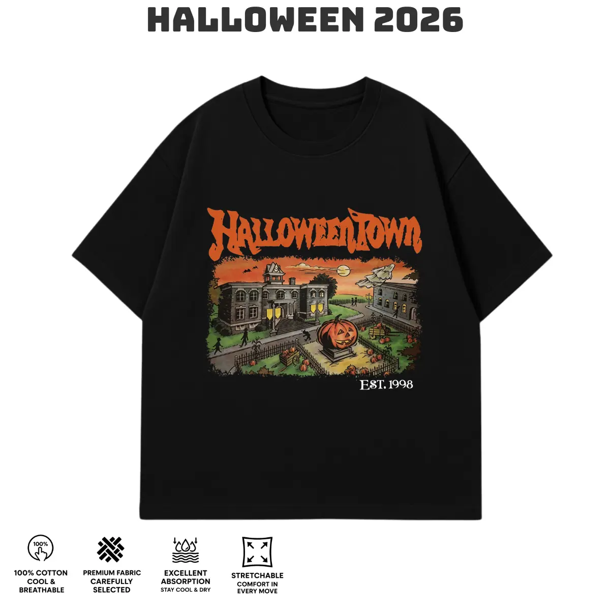 Halloweentown Est 1998 T-Shirt, Halloweentown University, Retro Halloweentown Sweatshirt, Fall Sweatshirt, Halloween Sweatshirt