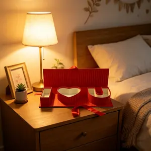 1count Rectangular Flip-Top Iu Gift Box, Valentine's Day Rose and Chocolate Packaging, Perfect for Valentine's Day and Qixi Festival