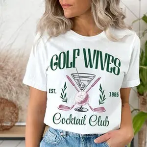 Golf Wives Cocktail Club T-Shirt, Golf Wife Social Club Shirt, Women's Golfing Tee, Country Club Outfit, Gifts for Her, Golf Shirt,Wife Gift