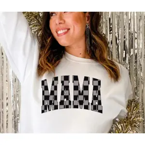 Women's Checkered Mama Graphic Sweatshirt
