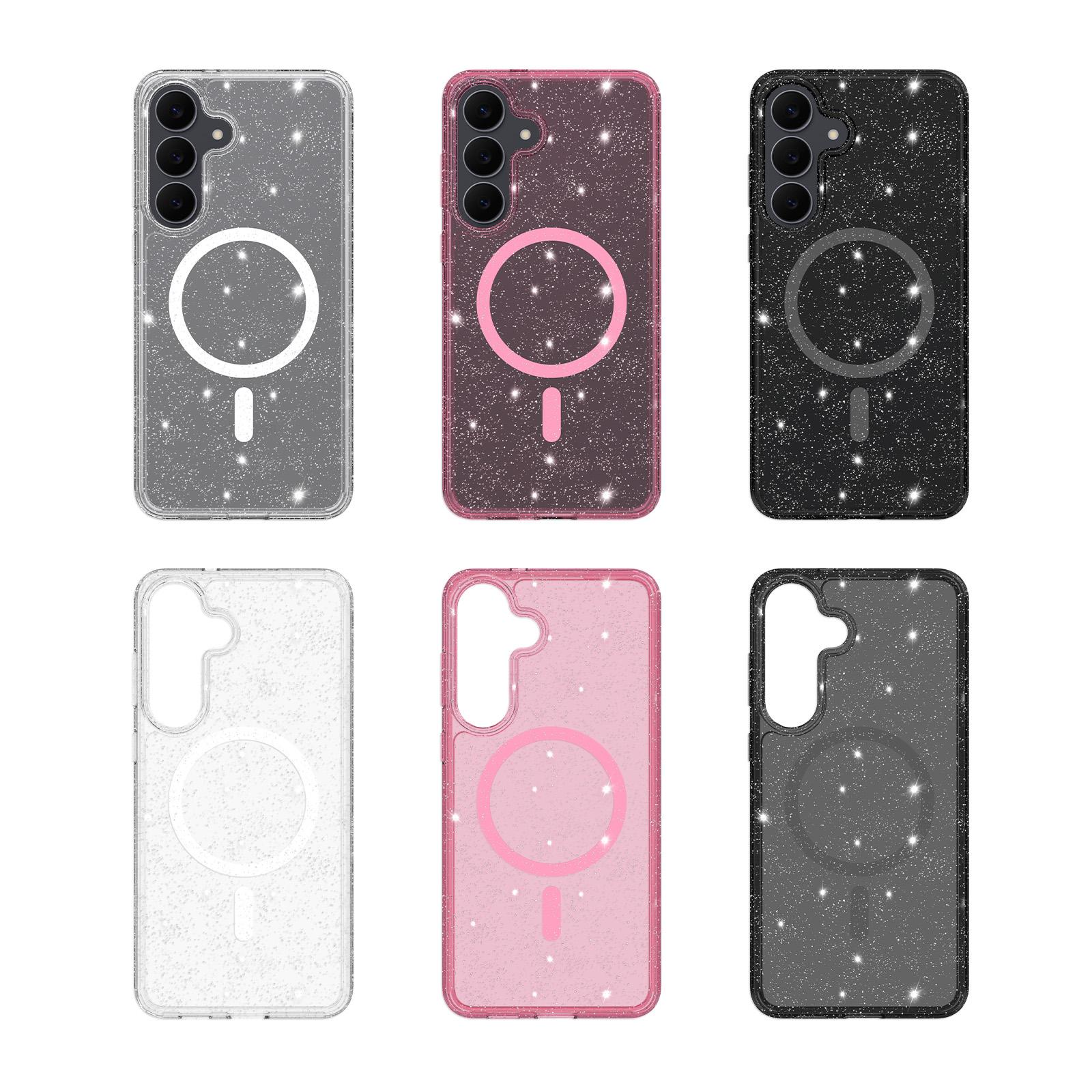 Clear Glitter Magnetic Case for Samsung Galaxy S25 & S26 series, Slim Transparent Shockproof Bling Cover Clear Glitter Magnetic Case for Samsung Galaxy S25 & S26 series, Slim Transparent Shockproof Bling Cover